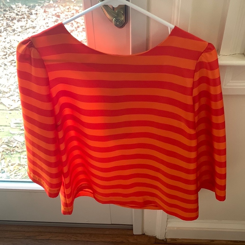 Great red and orange work blouse by Vince Camuto.